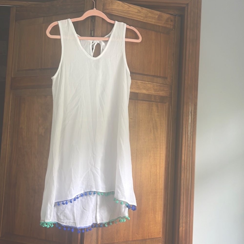 Beach Cover-up | pompon fringe detail